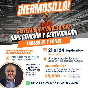SISTEMAS FOTOVOLTAICOS "Capacitación y Certificación" EC-0586.01 y EC-1181
